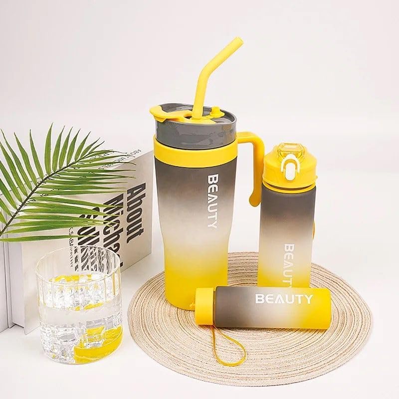 3 Pcs Mug and Water Bottle Set – Stylish Coffee Mugs with Leak-Proof Water Bottle for Home, Office & Travel