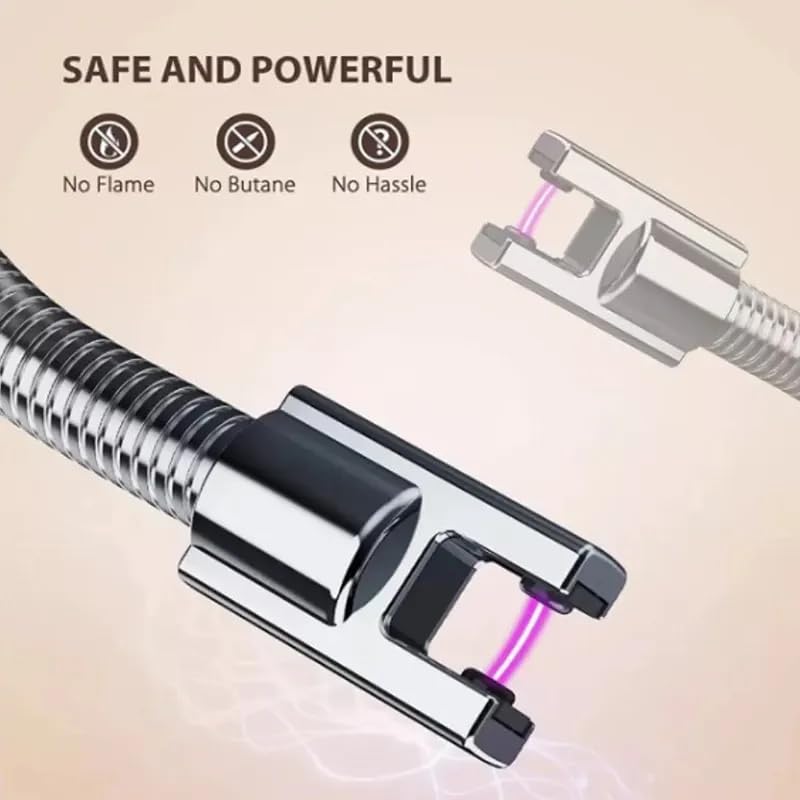 Electric Lighter for Candles Rechargeable Electric Gas Lighter Home Use Candle Lighter Plasma Flameless Windproof USB Lighter 360° Flexible Neck Arc Lighter (Multicolor)