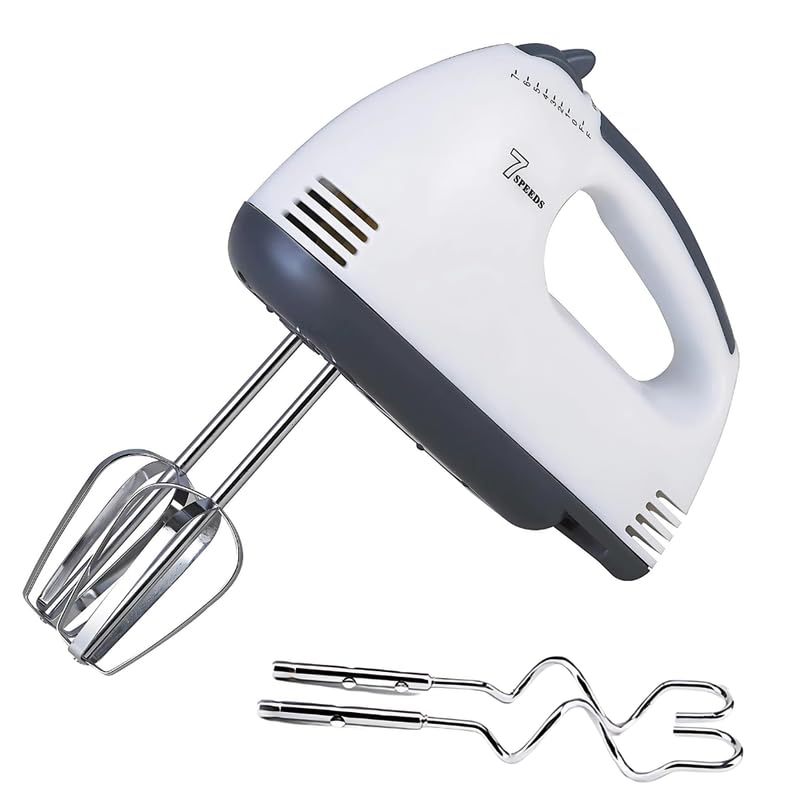 7-Speed Electric Beater for Baking, Whipping Cream & Eggs, Powerful Hand Mixer with Stainless Steel Attachments, Ideal for Kitchen Use