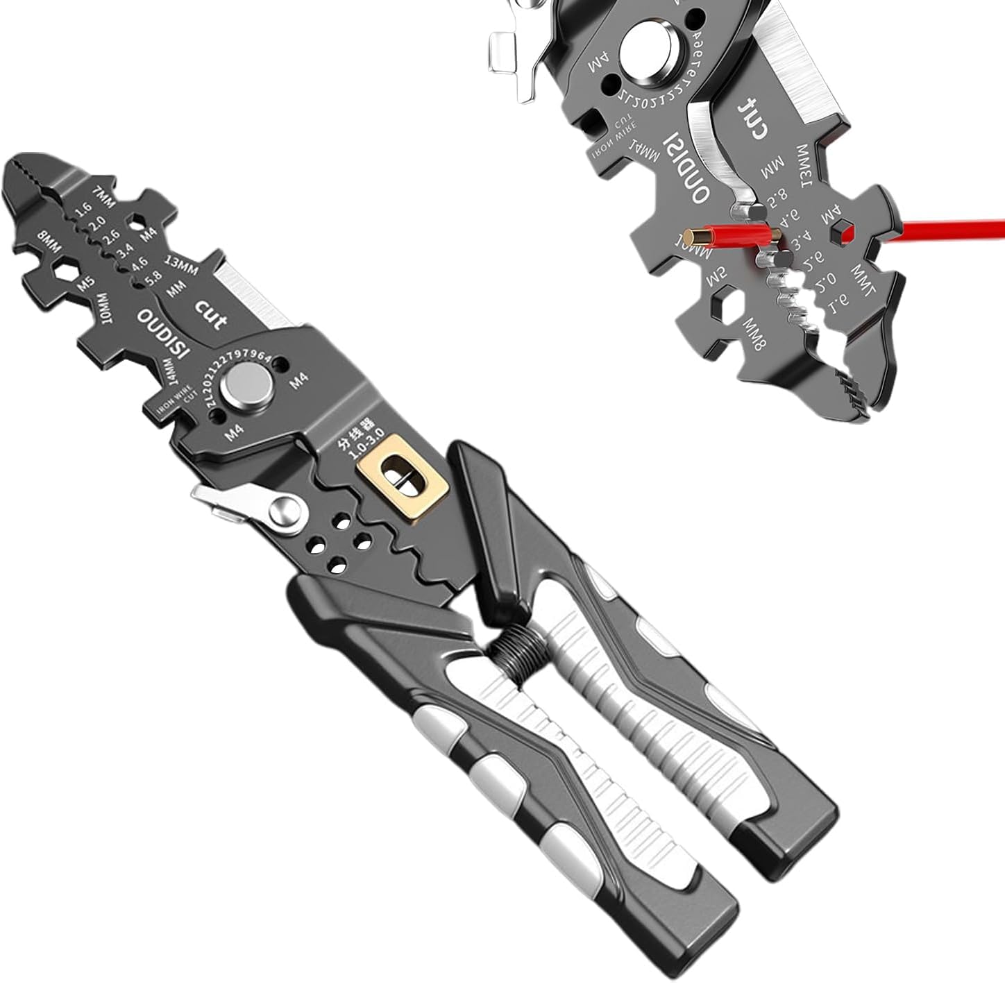 All in 1 Multifunction Stainless Steel Wire Stripper/Wire Crimping Tool, Wire Cutter, Wire Crimper, Cable Stripper, Wiring Tools and Multi-Function Hand Tool (25 IN 1)