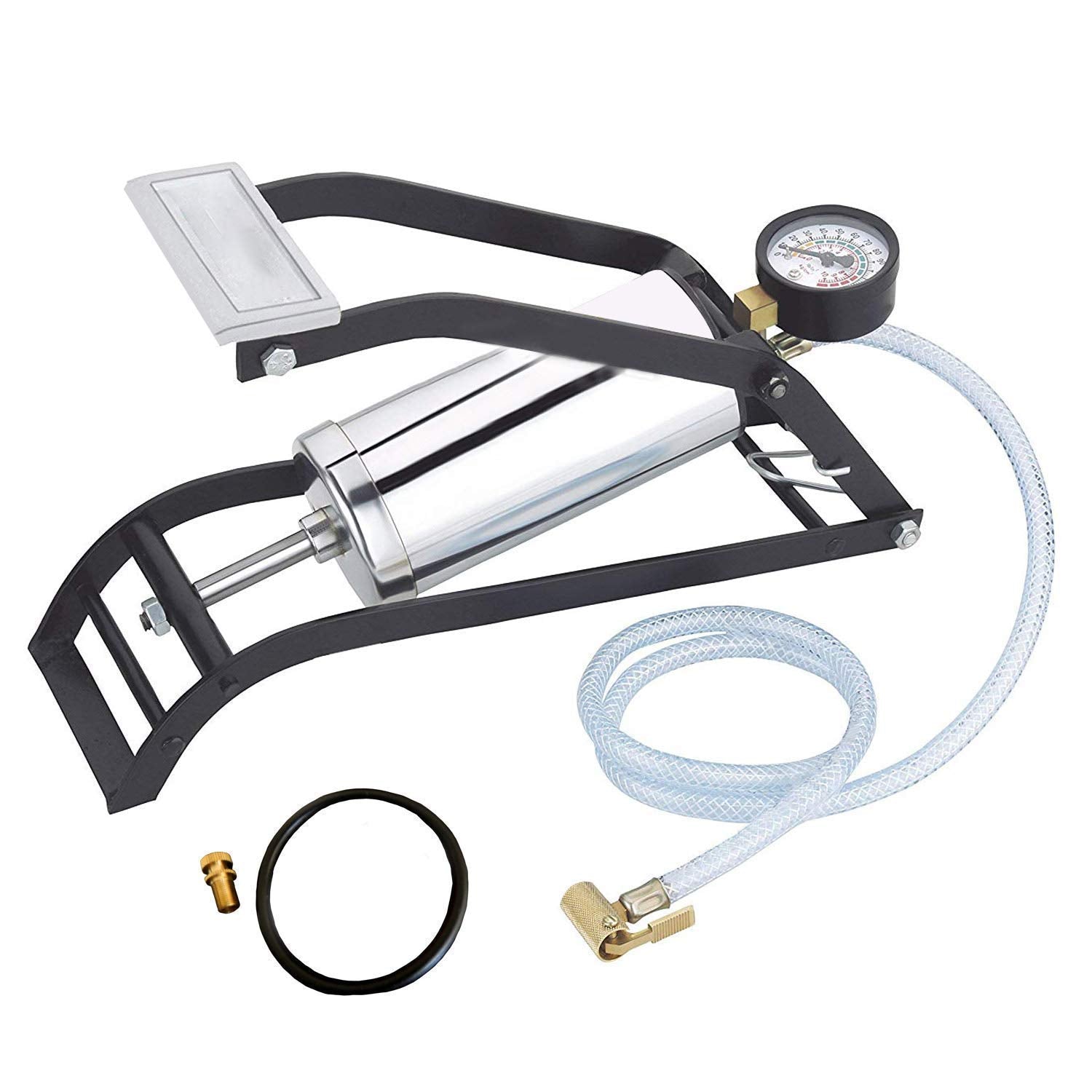 Air Pump Heavy Steel Body Foot Pump Inflator for Car and Bike Tires, Football, Cycle, Pools, Sports - Compact Heavy Duty Pump