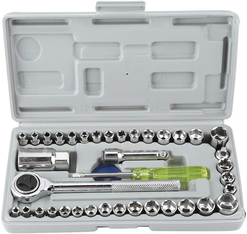 40 in 1 Screw Driver Set PCS Automobile Motorcycle Tool Box Set Socket Wrench Sleeve Suit Hardware Auto Car Repair Tools Socket Home Tool kit Set