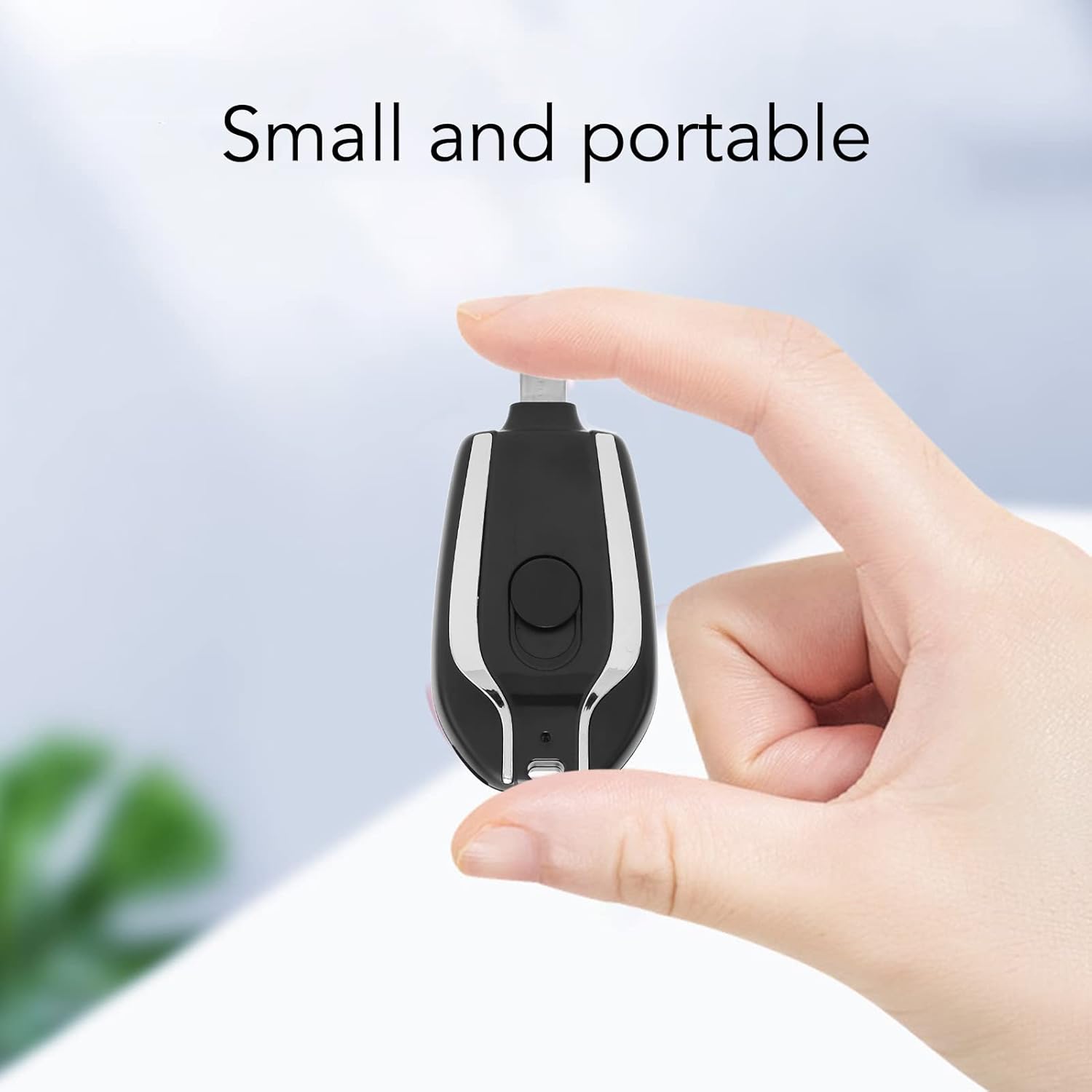 Power Banks - Mini Emergency Power Bank USB C Interface Multi Protection 5V 1A Keychain Portable Charger Portable for Andriod for Travel Black