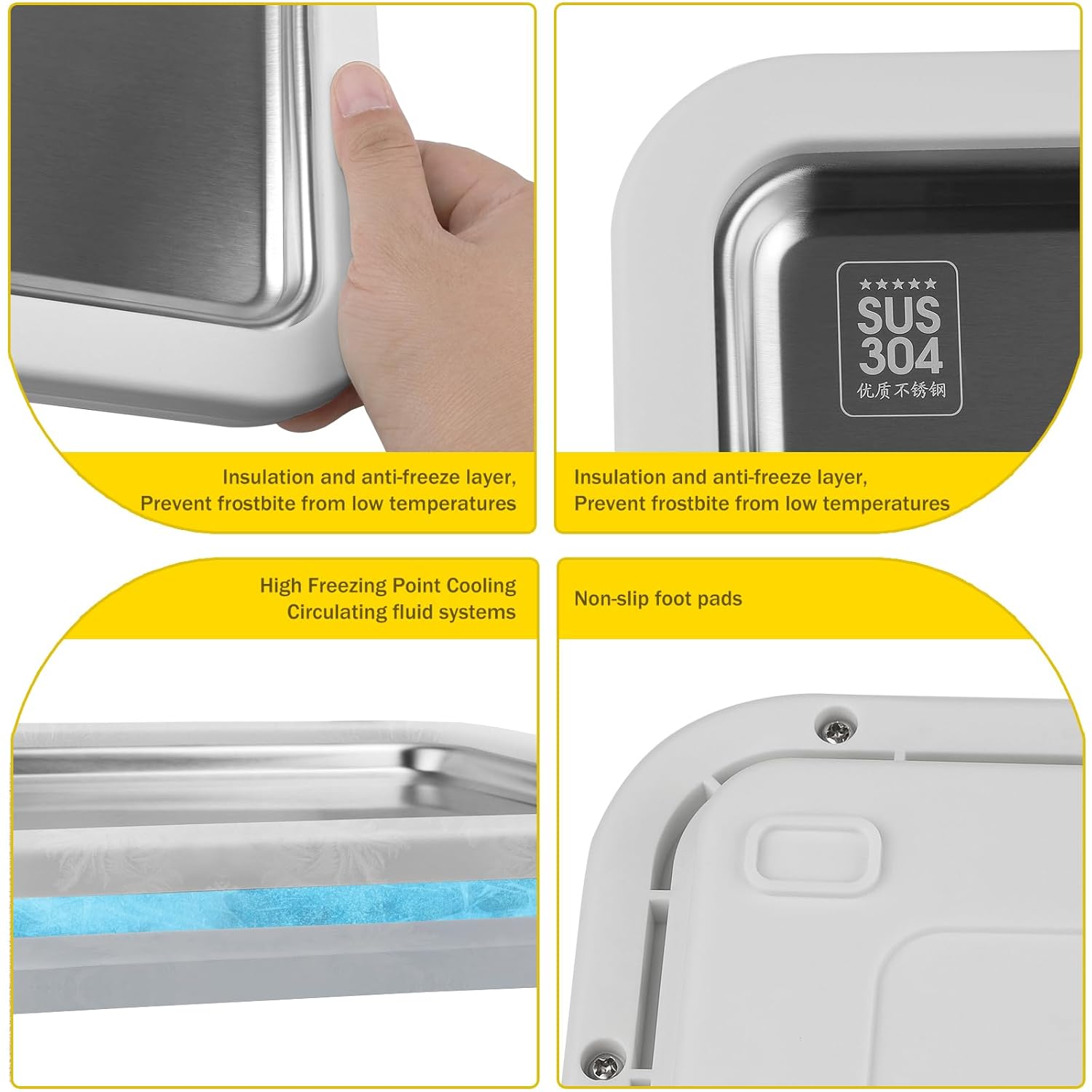 Ice Cream Roller Maker Pan, Ice Plate, Ice Cream Rolls Maker, Ice Rolls Machine, Homemade Ice Cream, Ice Cream Plate for Ice Rolls, Stainless Steel, for Frozen Yoghurt Ice Cream Gelato, Green