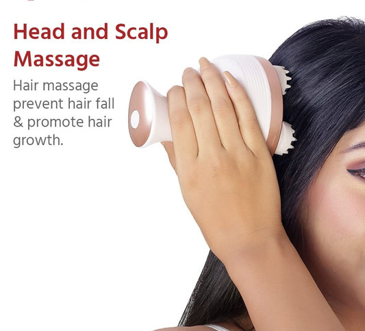 Rechargeable Head, Scalp Full Body Pain Relief Massager, Electric Head Kneading Massager,4 Speed Modes,Handheld Portable Head Scratcher for Hair Growth,Deep Clean & Relaxation