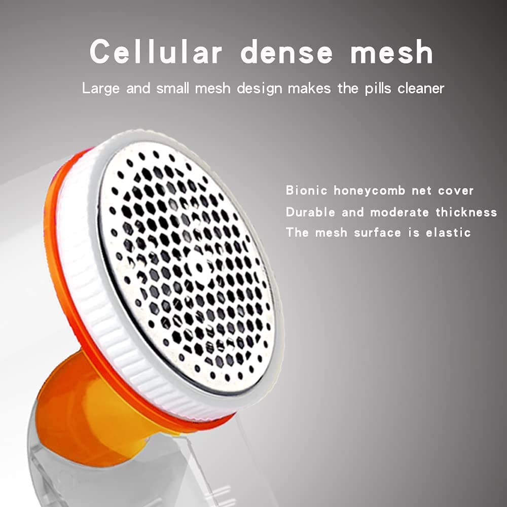 Plastic Nova Electric Lint Remover | With 3 Leaf Blade, 9500 RPM Turbo Motor, Honeycomb Mesh, Safety Cover, Lint Remover For Clothes White And Orange