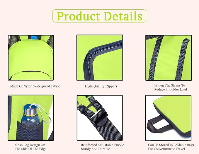 Outdoor Travel Foldable Backpack With Mini Bag Stay-Clean Backpack for Camping, Hiking, Travelling, Outdoor Activities