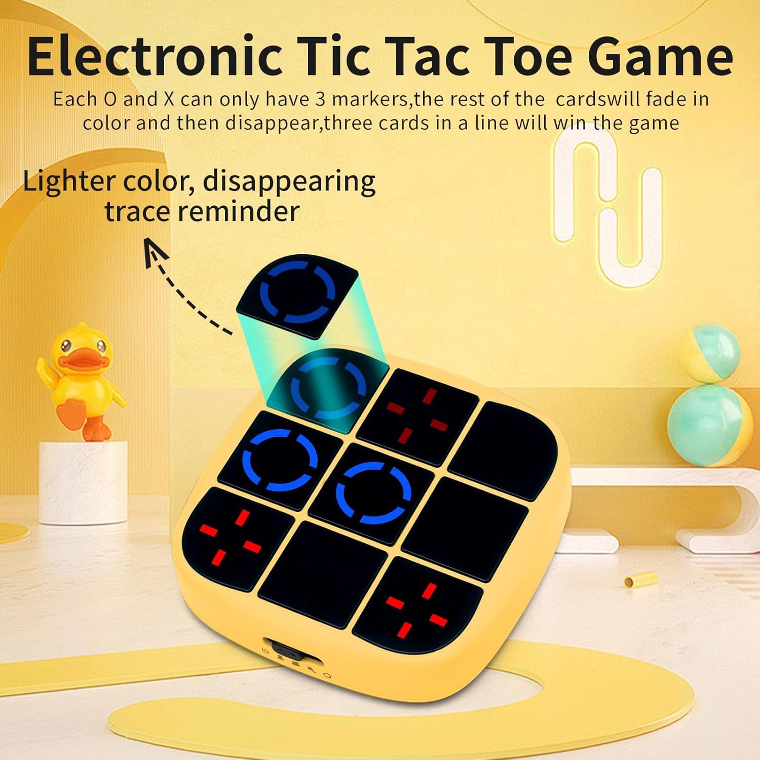 Tic Tac Toe Bolt Game, 4-in-1 Handheld Portable Electronic Toy Rechargeable, Educational Board Games Puzzle for Kids and Adults, Perfect for Travel, Road Trips, and Birthday Gifts - Fun Memory Game