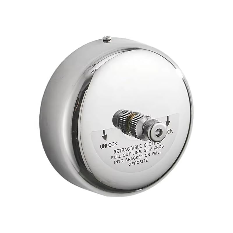 Retractable Clothesline, 304 Stainless Steel, 9.2 Feet Stainles Steel Wire, Modern Round Style, Wall-Mounted, Indoor Outdoor Laundry