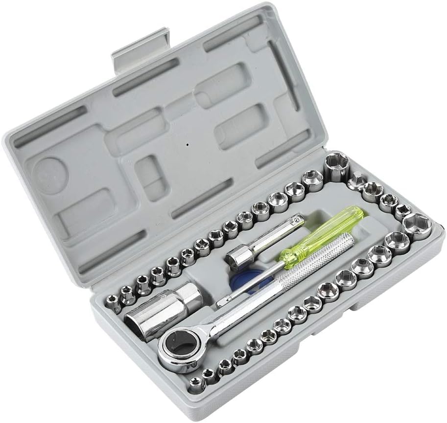 40 in 1 Screw Driver Set PCS Automobile Motorcycle Tool Box Set Socket Wrench Sleeve Suit Hardware Auto Car Repair Tools Socket Home Tool kit Set