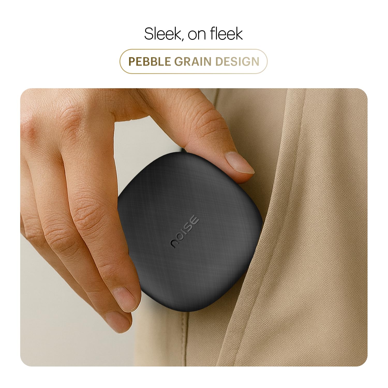 Noise Newly Launched Buds E1 in-Ear Truly Wireless Earbuds with Pebble Grain Design, 35H of Playtime, Quad mic ENC,10mm Driver, Low Latency, BT v5.3