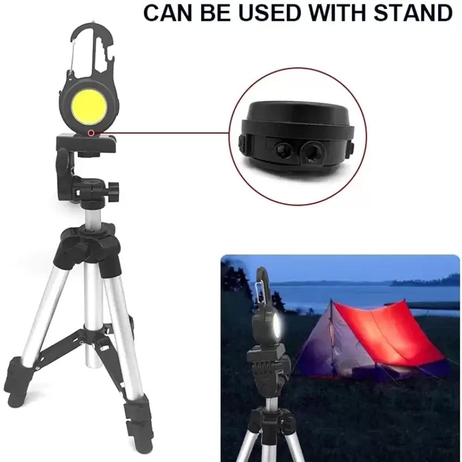 Mini LED Inspection Lights, COB LED Rechargeable Work Lamp, 800 Lumens, Hand Light, Portable Work Lamp, Magnetic Mechanic Light, for Repair, Emergency, Camping