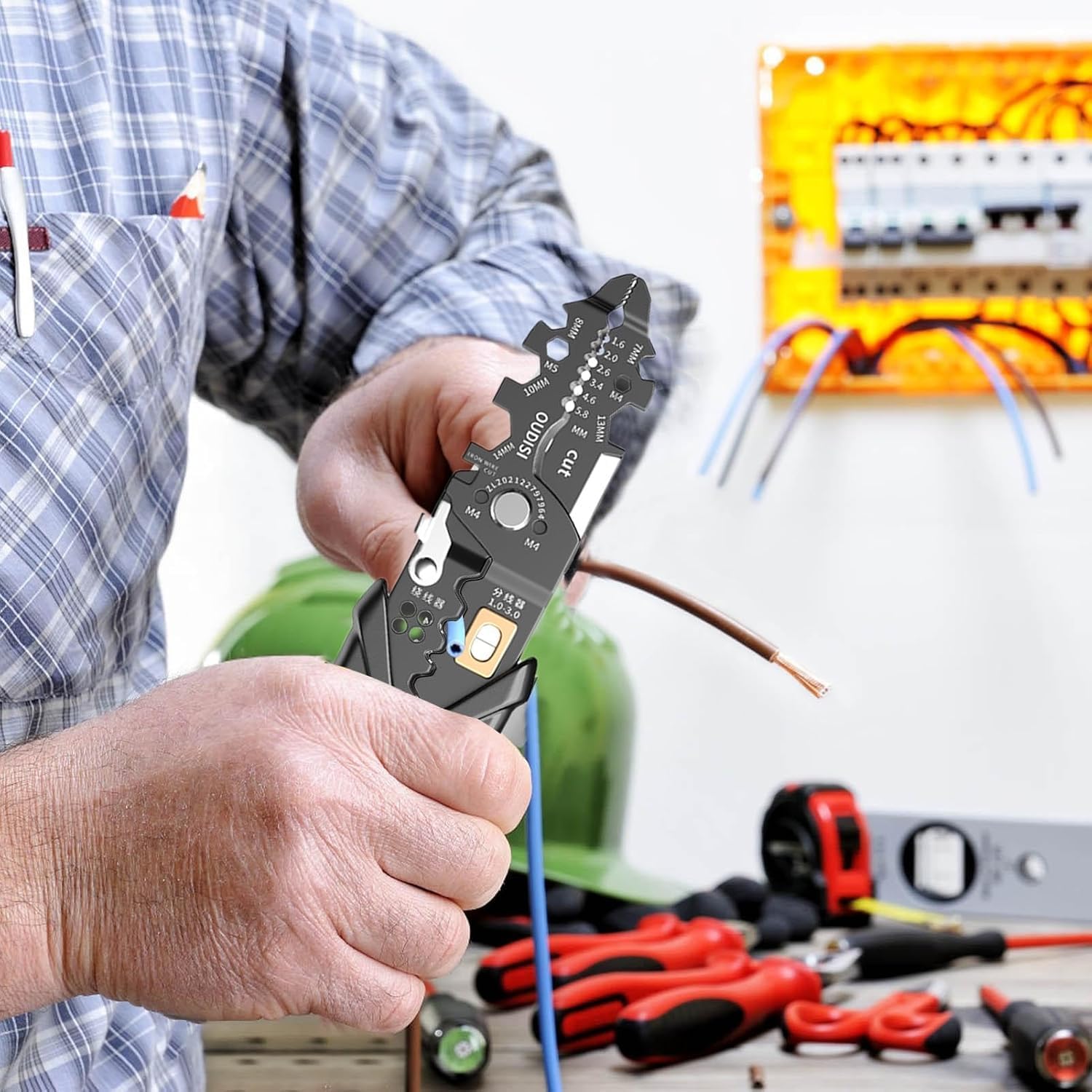 All in 1 Multifunction Stainless Steel Wire Stripper/Wire Crimping Tool, Wire Cutter, Wire Crimper, Cable Stripper, Wiring Tools and Multi-Function Hand Tool (25 IN 1)