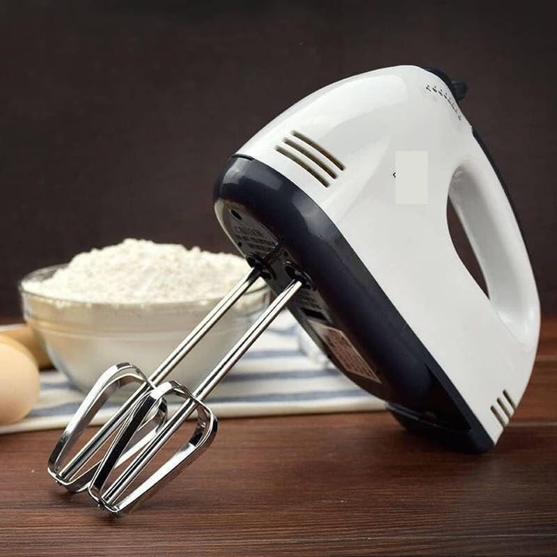 7-Speed Electric Beater for Baking, Whipping Cream & Eggs, Powerful Hand Mixer with Stainless Steel Attachments, Ideal for Kitchen Use