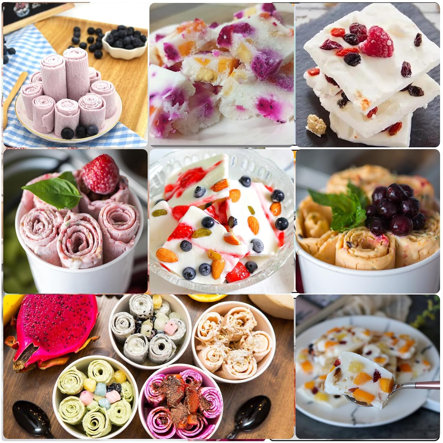 Ice Cream Roller Maker Pan, Ice Plate, Ice Cream Rolls Maker, Ice Rolls Machine, Homemade Ice Cream, Ice Cream Plate for Ice Rolls, Stainless Steel, for Frozen Yoghurt Ice Cream Gelato, Green