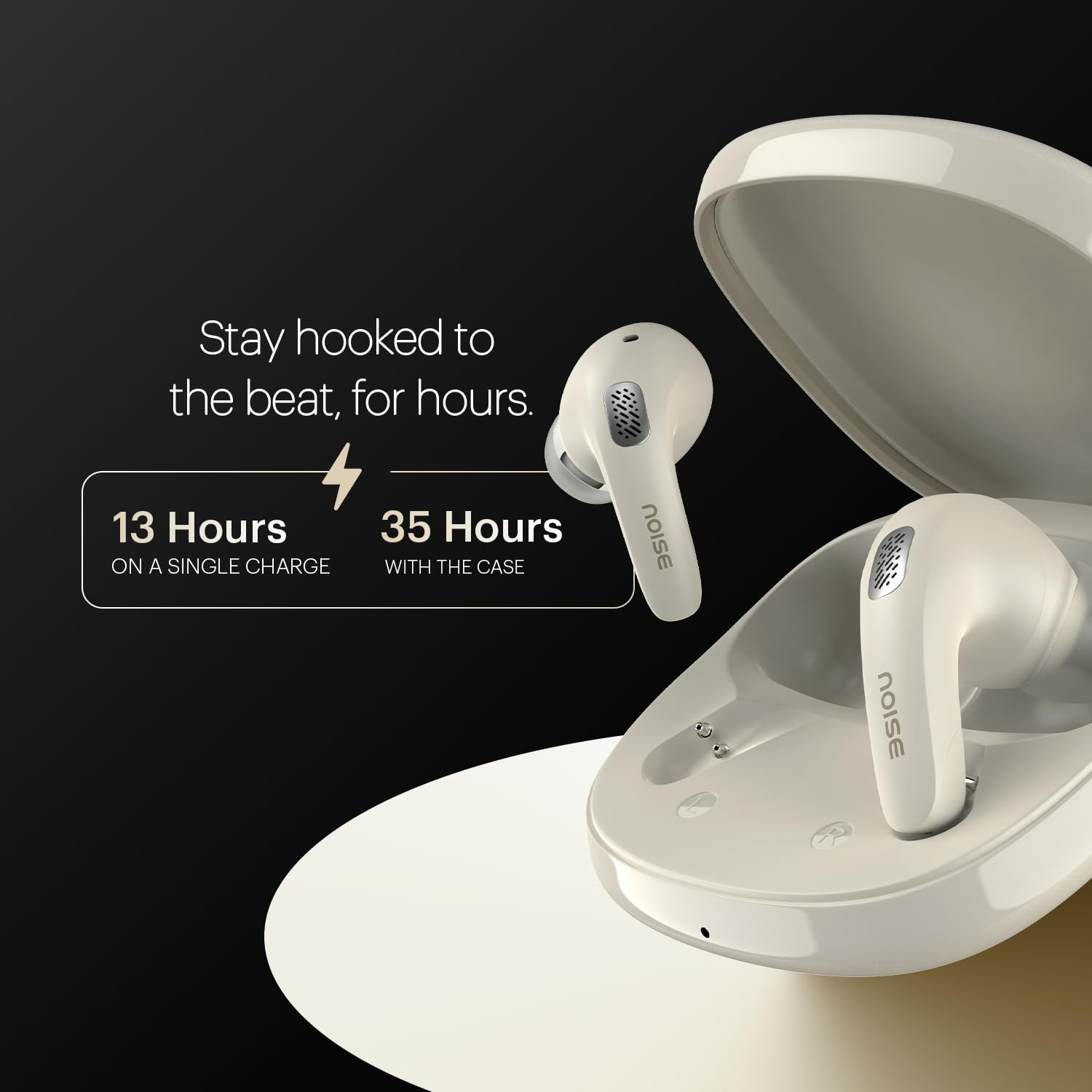 Noise Newly Launched Buds E1 in-Ear Truly Wireless Earbuds with Pebble Grain Design, 35H of Playtime, Quad mic ENC,10mm Driver, Low Latency, BT v5.3
