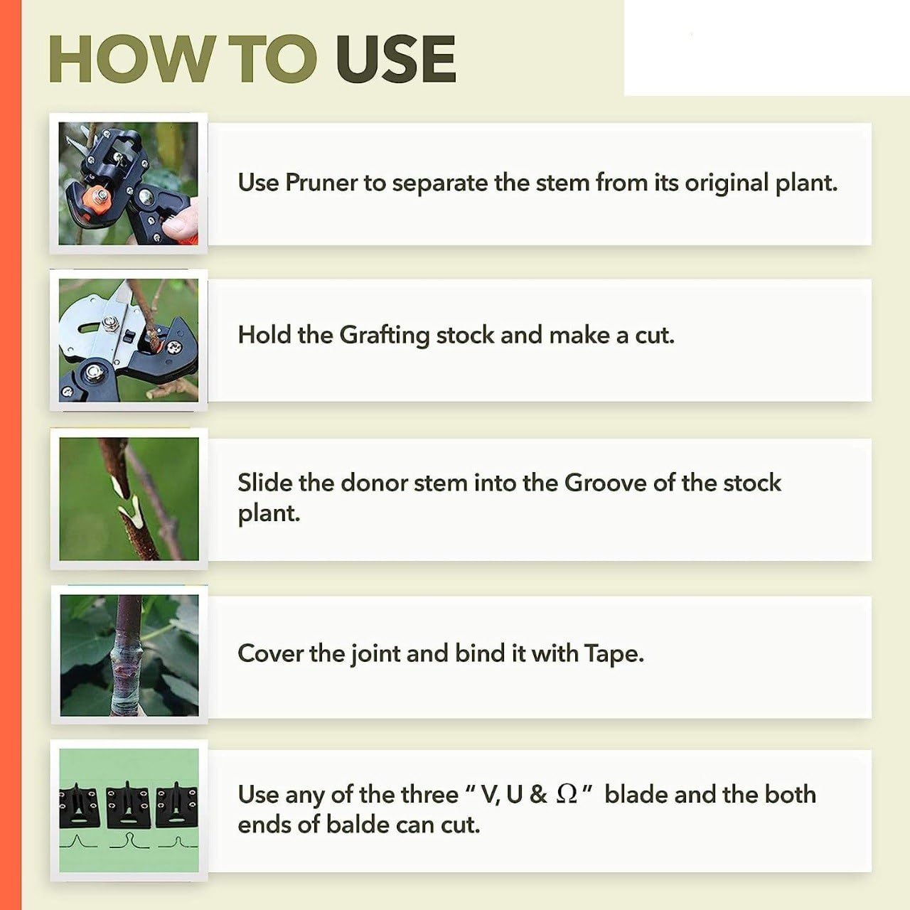 Garden Grafting Tool Set, 2-in-1 Professional Pruning Scissor Shears Cutting Tool with 2 Replacement Blades for Plant Branch, Vine & Fruit Trees, Sharp Durable Gardening Tool