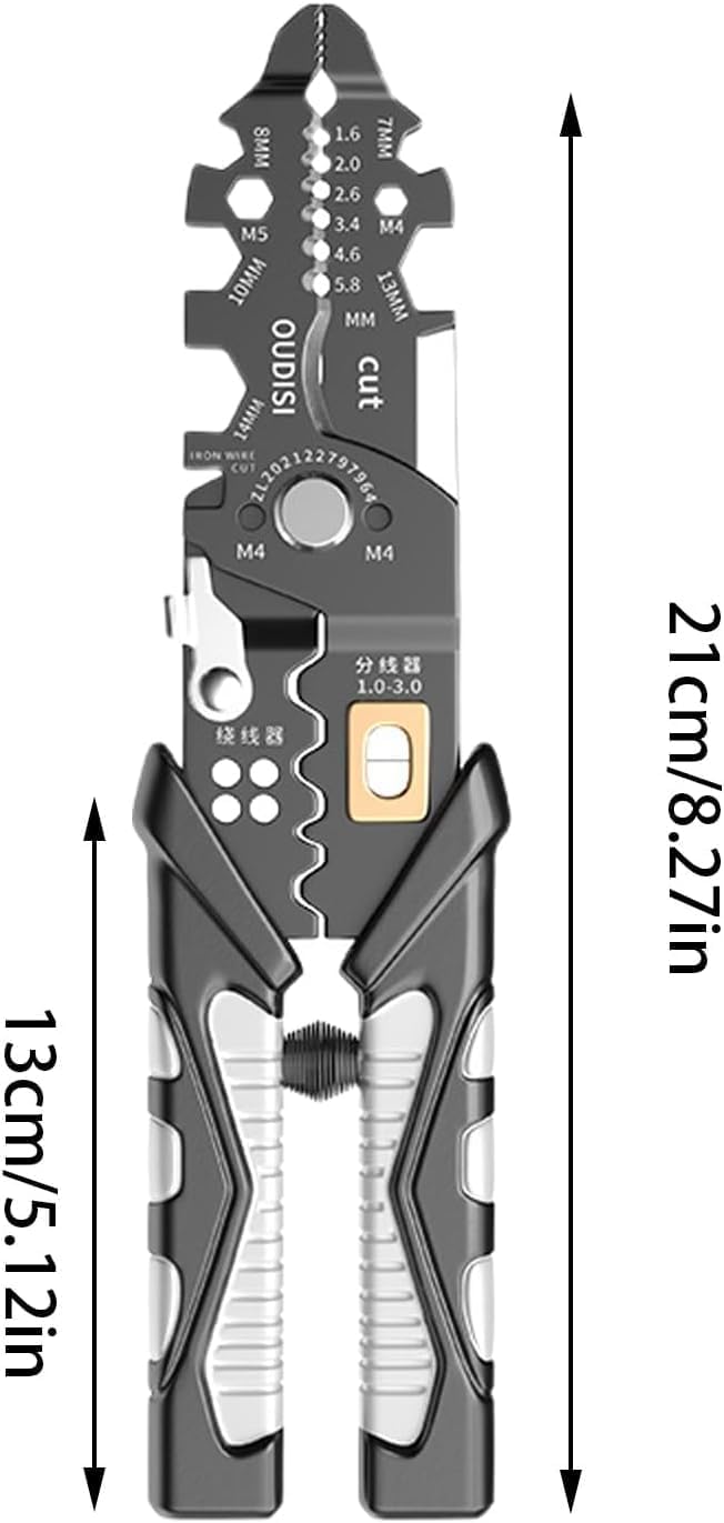 All in 1 Multifunction Stainless Steel Wire Stripper/Wire Crimping Tool, Wire Cutter, Wire Crimper, Cable Stripper, Wiring Tools and Multi-Function Hand Tool (25 IN 1)