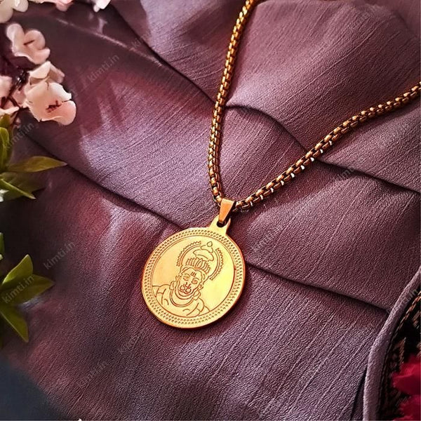 Gold Plated Hanuman Locket With Chain