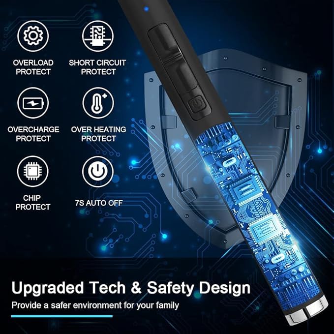 Electric Lighter for Candles Rechargeable Electric Gas Lighter Home Use Candle Lighter Plasma Flameless Windproof USB Lighter 360° Flexible Neck Arc Lighter (Multicolor)