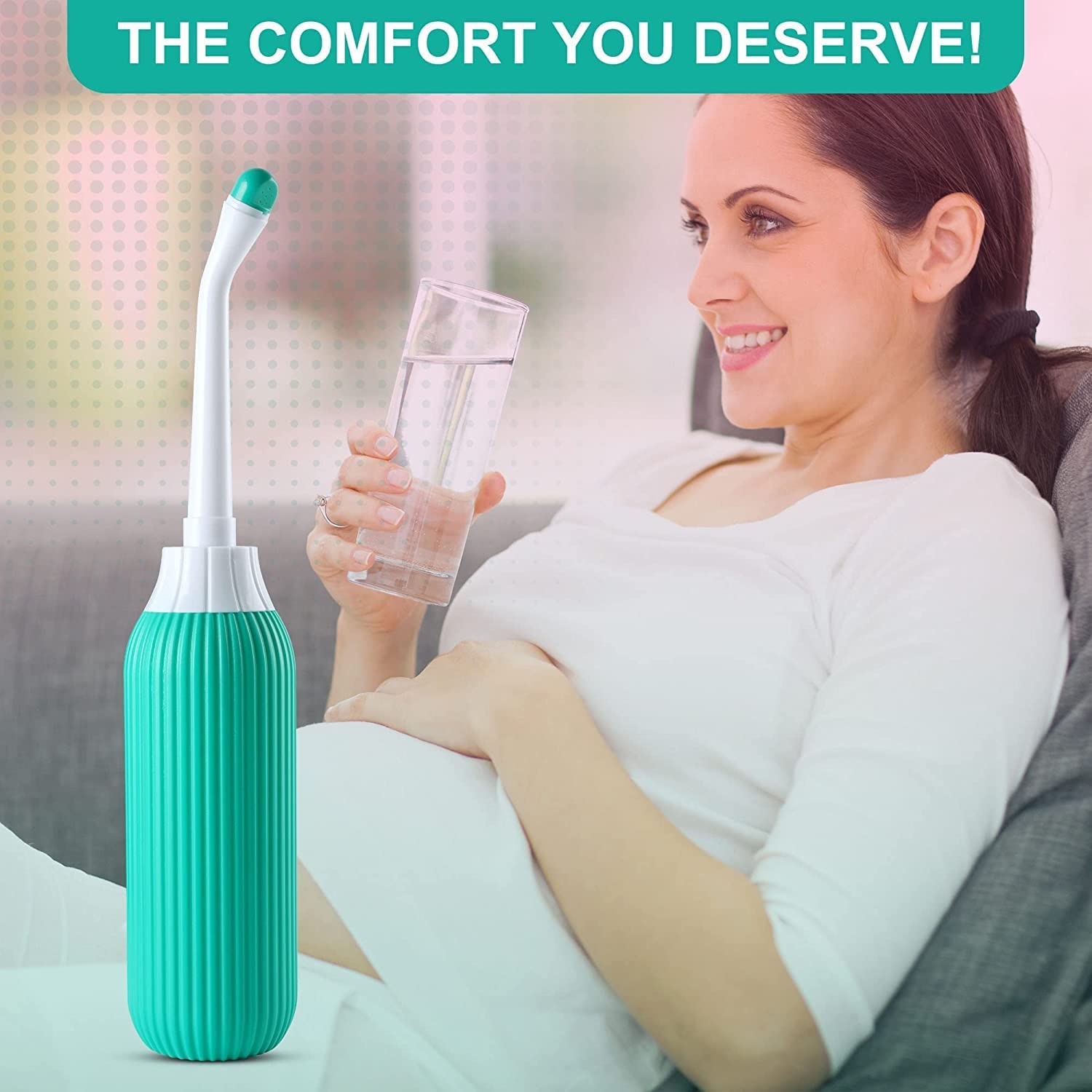 Handheld Portable Bidet Spray Bottle for Toilet Retractable Bidet Angled Nozzle Jet Spray for Personal Hygiene Care with 2 Nozzles and Travel Pouch Bag